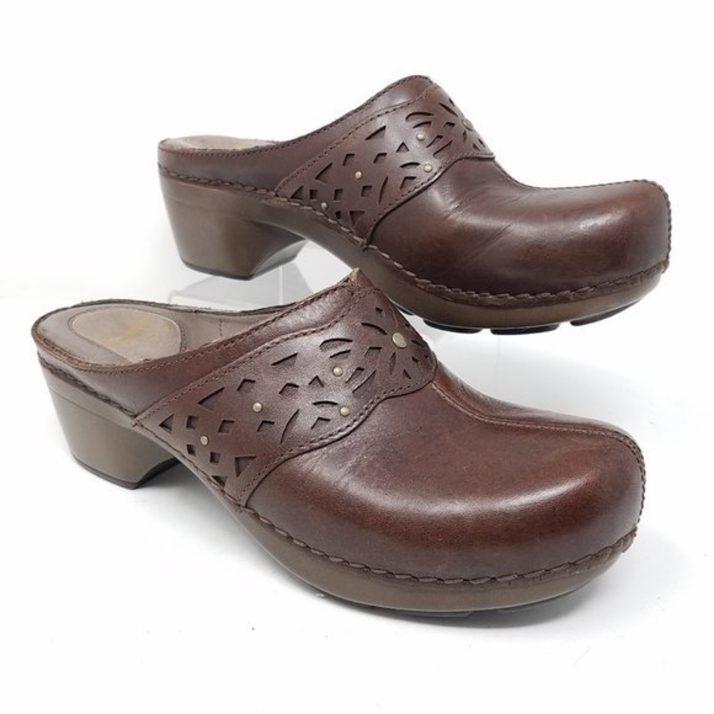 Dansko clogs laser-cut‎ brown leather EUR37/US6.5-7